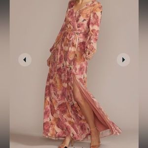 Long sleeve chiffon dress. Never worn